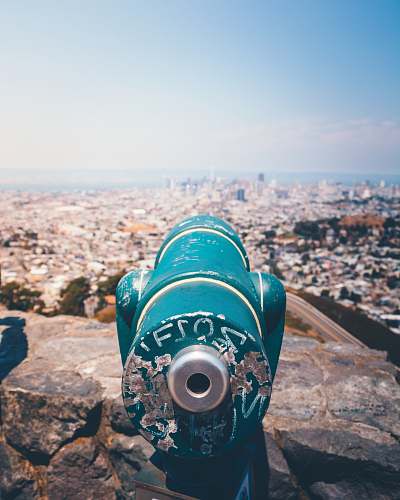 san francisco elevated view of cityscape binoculars